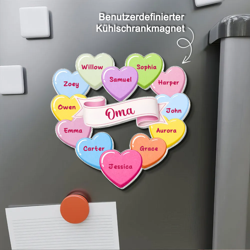 Acryl-Kühlschrankmagneten mit Herzen Geschenk für Oma