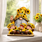 Oma und Kinder Personalisierter Holzaufsteller mit Zwergmotiv  Geschenk für Mama und Oma