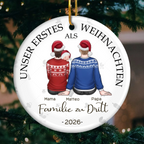 Personalisierter Keramik-Anhänger „Unser erstes Weihnachten zu dritt“