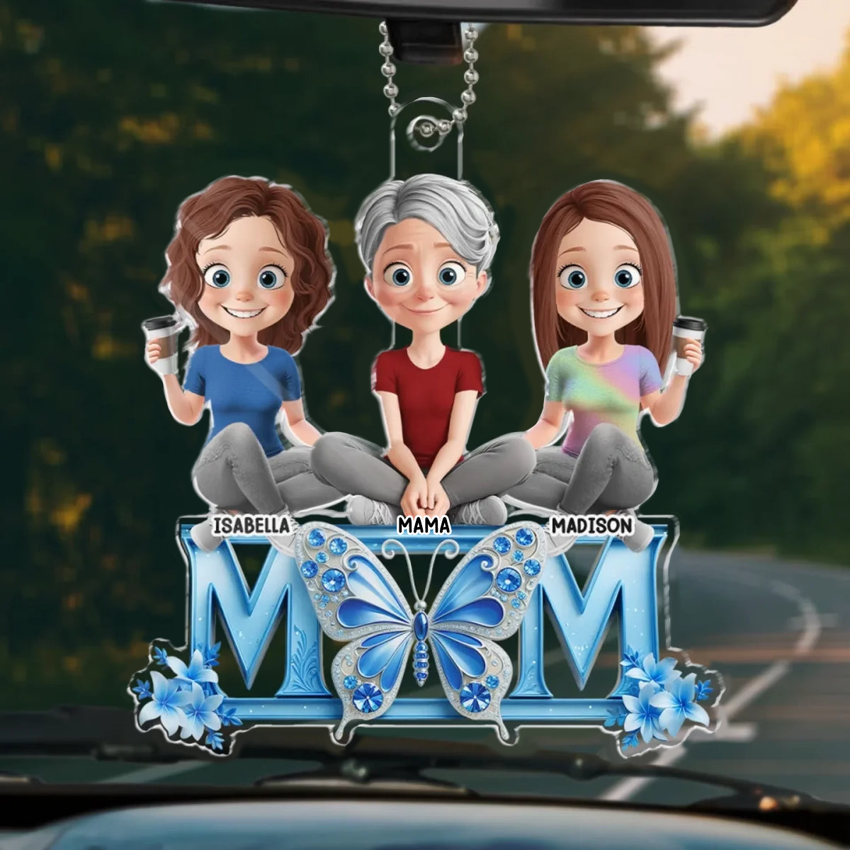 MOM-Acrylanhänger mit Mama und Töchter