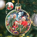 Chrisitbaumschmuck mit Blumenmuster Foto-Ornament für Familie