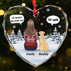 Personalisierter Glasanhänger Christbaumschmuck mit Hund und Katze Trauergeschenk für Haustiere