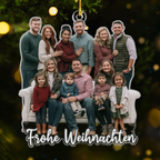 Personalisierter Acrylanhänger mit Foto und Text Christbaumschmuck für Familie