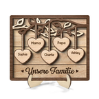 Familienbaum-Personalisierte Holztafel mit 2-13 Namen Geschenk für Familie