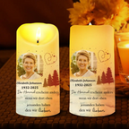 Personalisierte LED-Kerze mit Foto Trauerkerze mit Bäumen