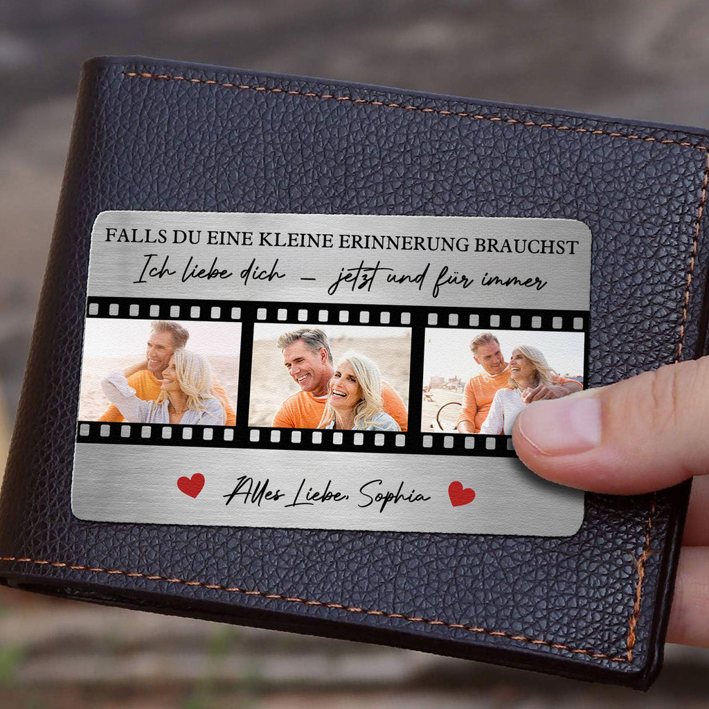 Wallet Card mit Fotos und Gravur Personalisierte -Brieftasche-Karte für Paar und Familie