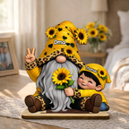 Oma und Kinder Personalisierter Holzaufsteller mit Zwergmotiv  Geschenk für Mama und Oma