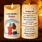 An meine Tochter/Enkelin Personalisierte LED-Kerze mit Figuren und Spruch