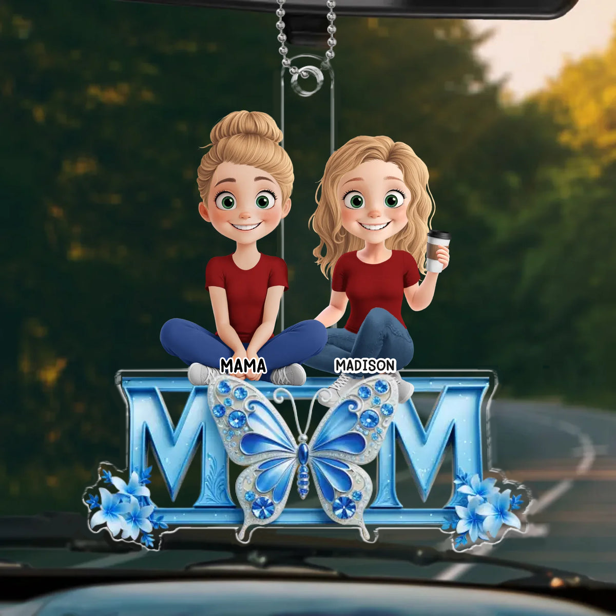 MOM-Acrylanhänger mit Mama und Töchter