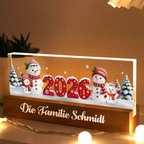 2025 Schneemanfamilie-Personalisiertes LED-Nachtlicht Weihnachtsgeschenk für Familie