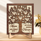 Personalisierter Holzaufsteller mit Familienbaum Geschenk für Mama und Oma