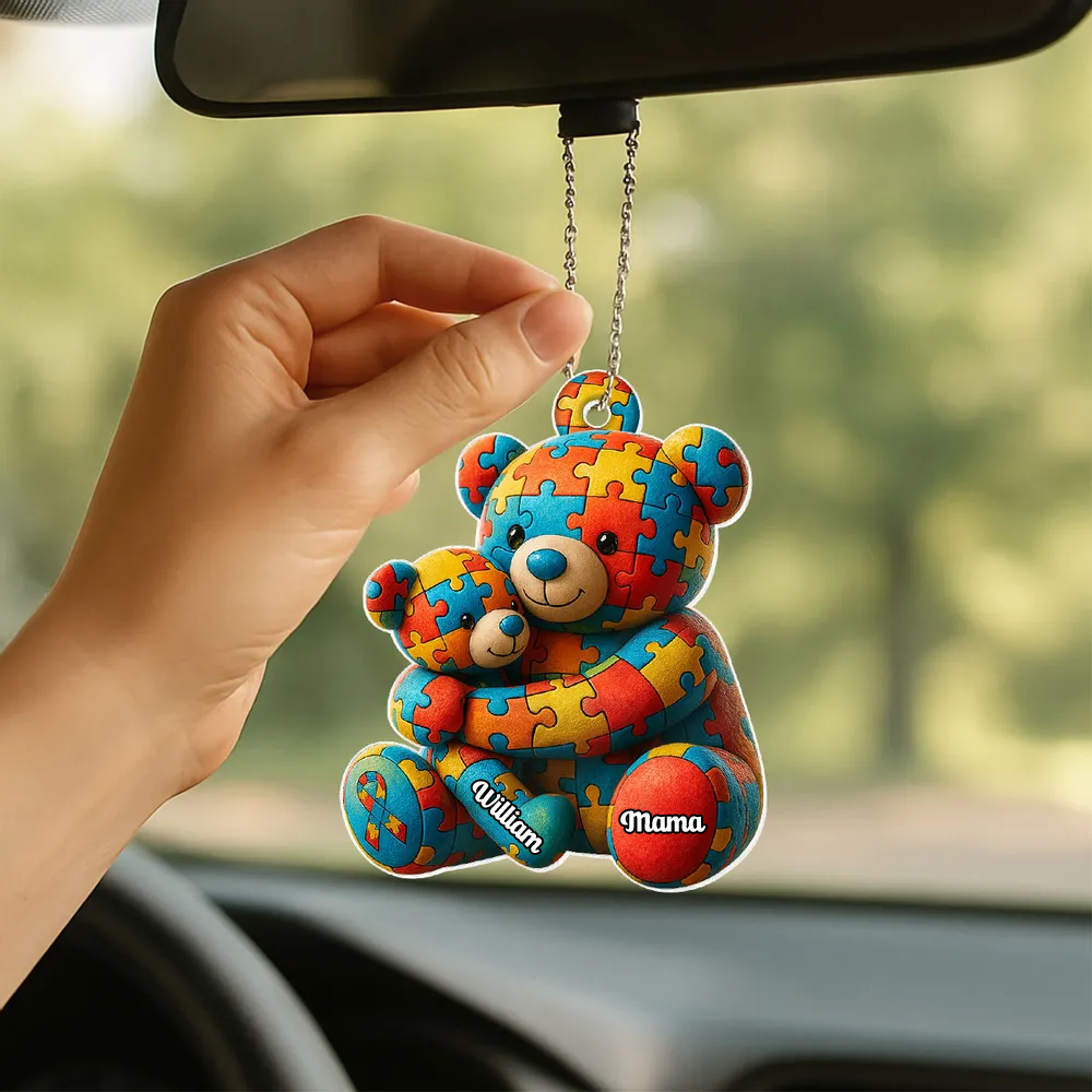 Mamabär und Bärchen - Personalisierter Acrylanhänger mit Namen