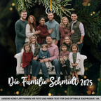 Personalisierter Acrylanhänger mit Foto und Text Christbaumschmuck für Familie