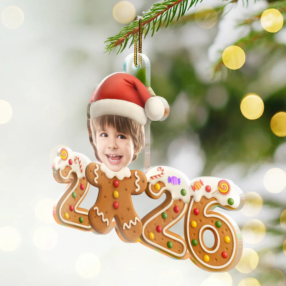 Personalisierter Acrylanhänger – „Baby 2025“ – Lustiges Lebkuchen-Design mit Foto
