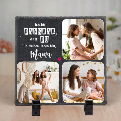 Dankeschön-Geschenke Personalisierte Schieferplatte mit Spruch und Fotos
