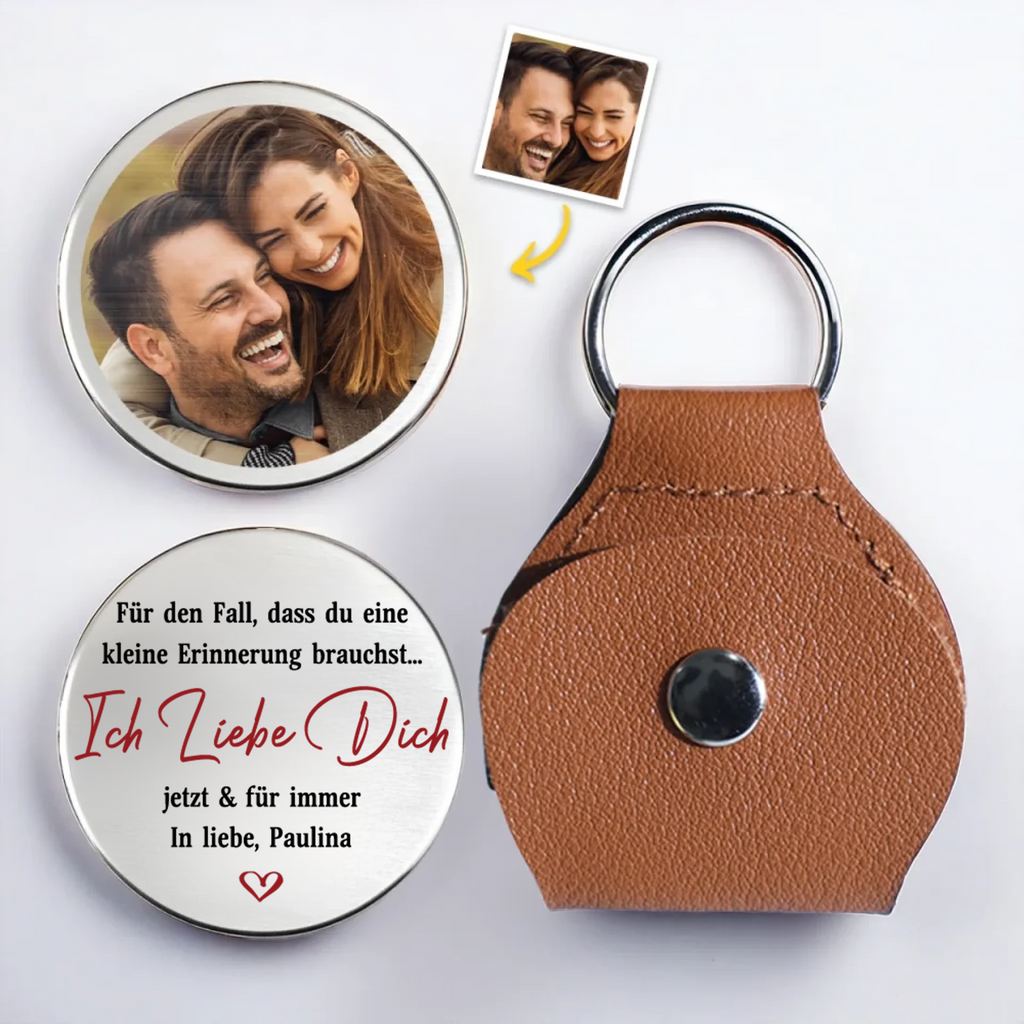 Ich Liebe Dich-Taschenumarmung mit Foto für Paare
