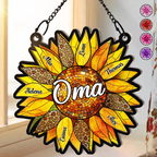 Sonnenblume-Sonnenfänger mit Namen Geschenk für Oma