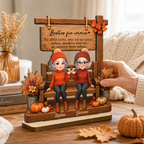 Personalisierter Holzaufsteller für beste Freundinnen & Schwestern – Herbstmotiv