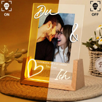 Personalisiertes LED-Nachtlicht mit Foto für Paare – Du & Ich