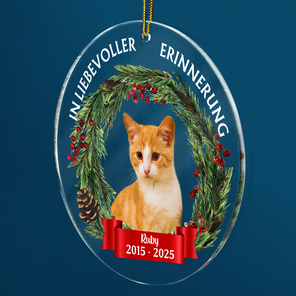 In Liebevoller Erinnerung Personalisierter Acrylanhänger mit Foto Christbaumschmuck zur Trauer