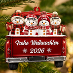 Personalisierter Holz-Weihnachtsanhänger – Schneemann-Motiv mit Namen & Text