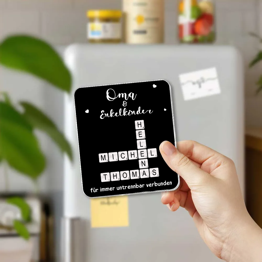 Personalisiertes Kreuzworträtsel-Acryl-Kühlschrankmagnet