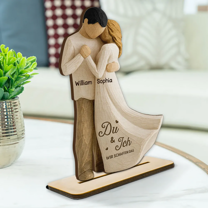 Tanzendes Paar- Personalisierter Holzaufsteller mit Namen und Text