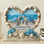 Personalisierte Acryltafel mit Schildkröten Geschenk für Paar