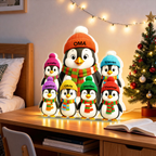 Personalisierte LED-Lichtbox für Oma – Pinguin-Motiv mit Namen