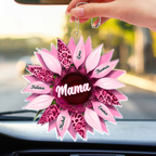 Sonnenblume – Personalisierter Acryl-Autoanhänger