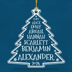 Personalisierter Acrylanhänger mit 2-8 Namen Christbaumschmuck mit Tannenbaum