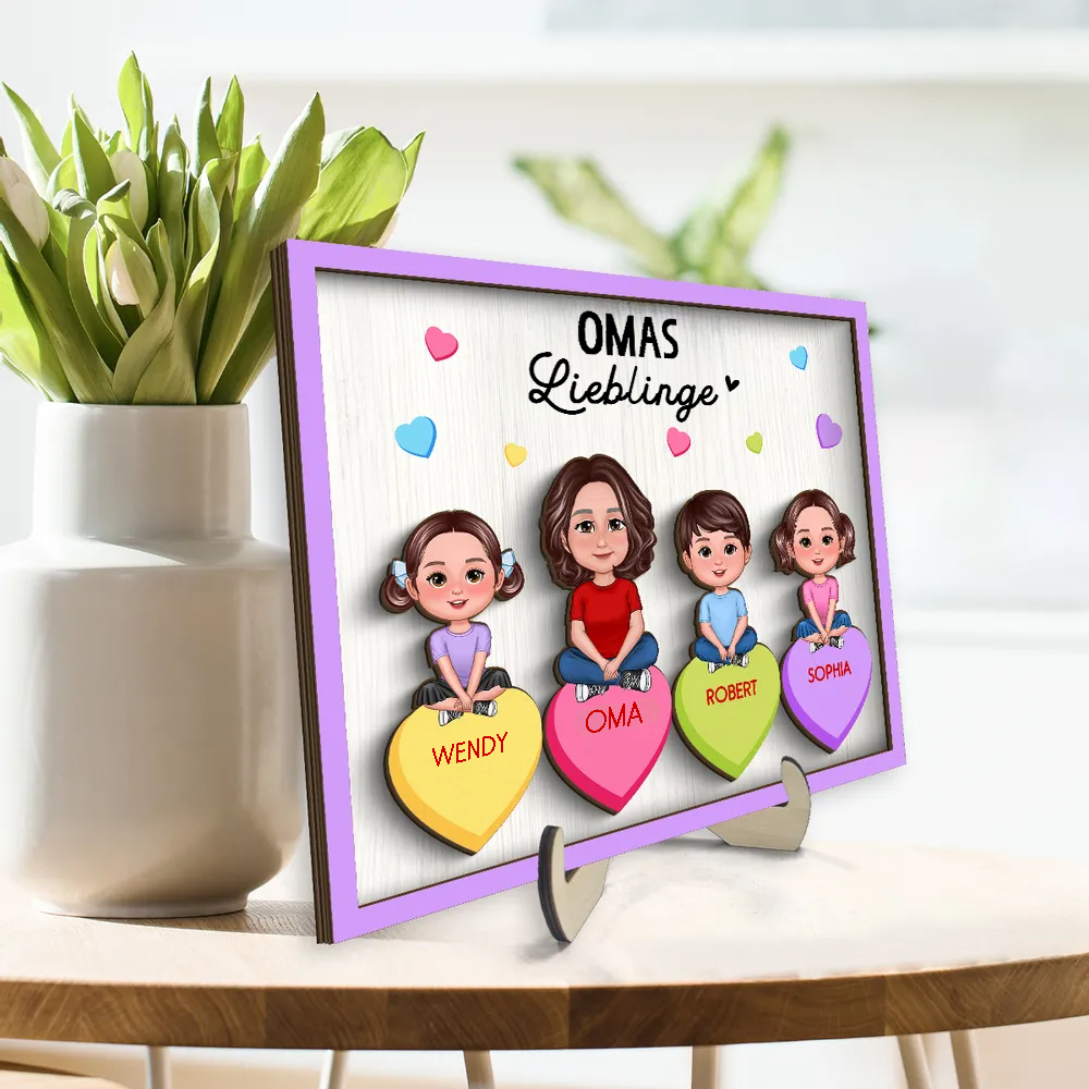Omas Lieblinge-Personalisierte Holzplakette Oma/Mama mit Kinder
