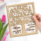 Personalisierter Holzaufsteller mit Familienbaum Geschenk für Mama und Oma