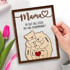 Personalisierter Holzaufsteller mit Bärenmotiv Geschenk für Mama und Papa