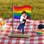 Flaggee-Personalisierte 2-Schicht-Holztafel Geschenk für Paar