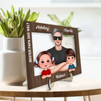 Bester Papa der Welt-Personalisierter Holzaufsteller mit Mann und Kinder Geschenk für Papa und Opa