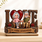 Personalisierter Holzaufsteller für Paare mit LOVE-Motiv und Wunschjahr Geschenk zum Jahrestag