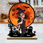 Halloween-Paar Personalisierte Holztafel mit Namen