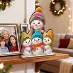 Personalisierter Holzaufsteller für Oma – Schneemann-Motiv mit Namen