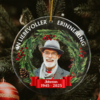 In Liebevoller Erinnerung Personalisierter Acrylanhänger mit Foto Christbaumschmuck zur Trauer
