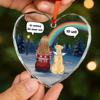 Personalisierter Herzförmiger Glasanhänger Christbaumschmuck zur Erinnerung an Haustiere