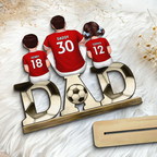 Fußball DAD - Personaliisierte Holztafel Vater und Kinder Geschenke für Papa