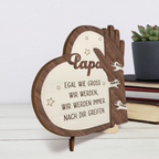 Hand in Hand Personalisierte 2-lagigen Holztafel für Papa