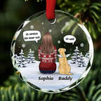 Personalisierter Glasanhänger Christbaumschmuck Trauer zur Hund und Katze