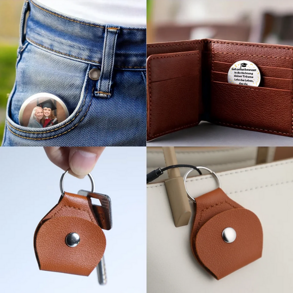 Taschenumarmung mit Foto Abschlussgeschenk