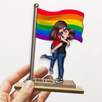 Flaggee-Personalisierte 2-Schicht-Holztafel Geschenk für Paar