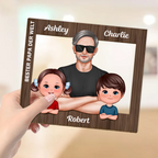Bester Papa der Welt-Personalisierter Holzaufsteller mit Mann und Kinder Geschenk für Papa und Opa