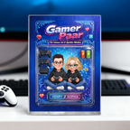 Gamer Paar - Personalisierter Acrylblock mit Paar und Namen