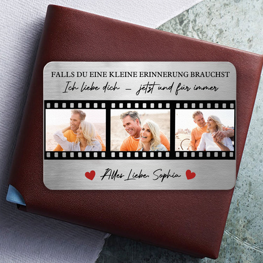 Wallet Card mit Fotos und Gravur Personalisierte -Brieftasche-Karte für Paar und Familie