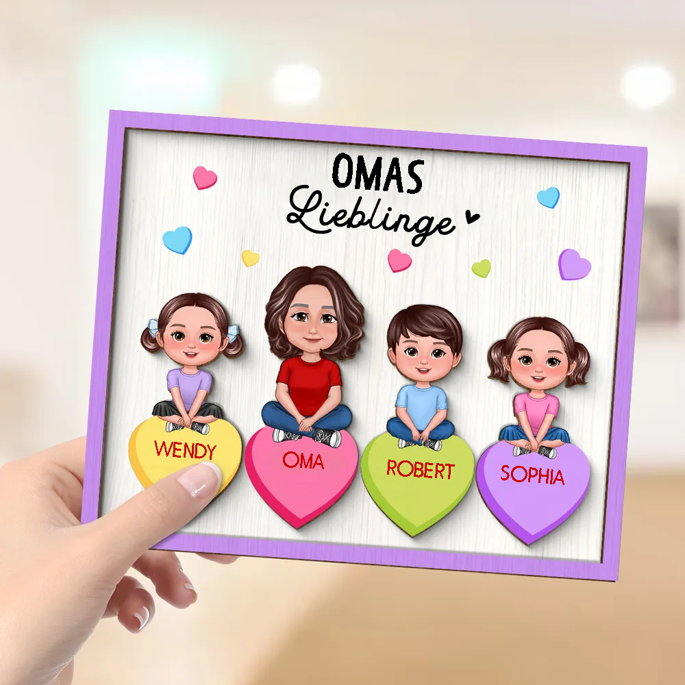 Omas Lieblinge-Personalisierte Holzplakette Oma/Mama mit Kinder